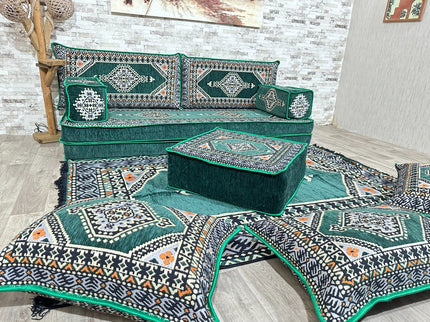 Orientalische Sitzecke, Arabische Majlis, Orientalisches Sofa Set, Majlis-Sitzmöbel, Bodenkissen, Tü