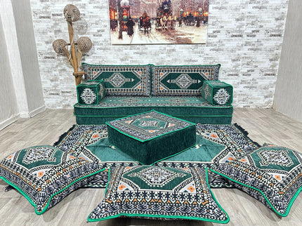 Orientalische Sitzecke, Arabische Majlis, Orientalisches Sofa Set, Majlis-Sitzmöbel, Bodenkissen, Tü