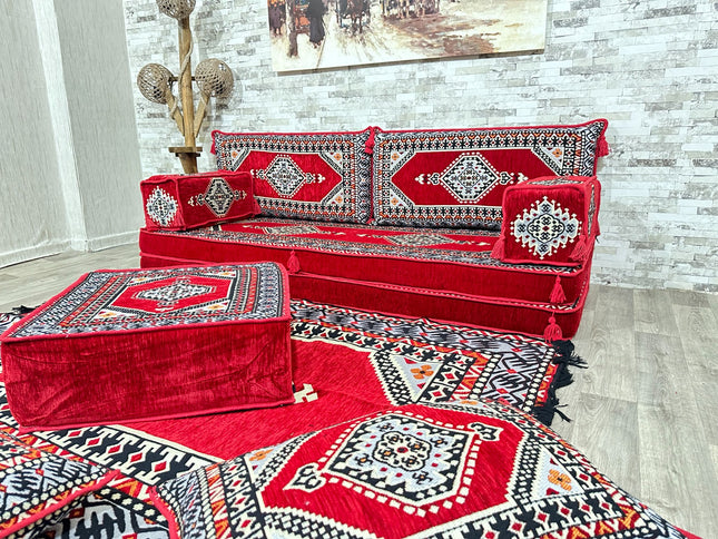 Arabische Majlis, Orientalisches Sofa Set, Majlis-Sitzmöbel, Bodenkissen, Türkisches Boden Sitzset