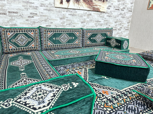 Türkisches Boden Sitzset, Arabische Majlis Sitzecke, L förmiges orientalisches Sofa Set, Majlis-Sitz