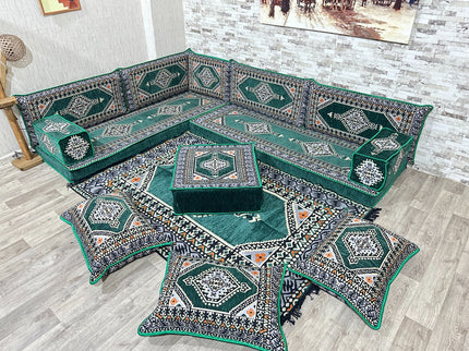 Türkisches Boden Sitzset, Arabische Majlis Sitzecke, L förmiges orientalisches Sofa Set, Majlis-Sitz