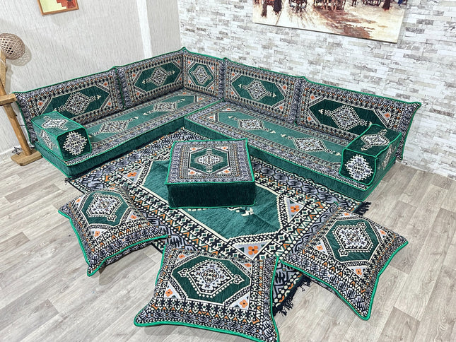 Türkisches Boden Sitzset, Arabische Majlis Sitzecke, L förmiges orientalisches Sofa Set, Majlis-Sitz