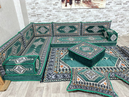 Türkisches Boden Sitzset, Arabische Majlis Sitzecke, L förmiges orientalisches Sofa Set, Majlis-Sitz