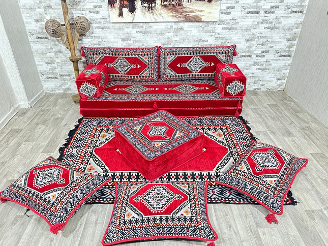 Arabische Majlis, Orientalisches Sofa Set, Majlis-Sitzmöbel, Bodenkissen, Türkisches Boden Sitzset