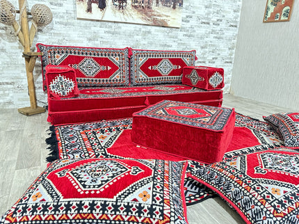 Arabische Majlis, Orientalisches Sofa Set, Majlis-Sitzmöbel, Bodenkissen, Türkisches Boden Sitzset