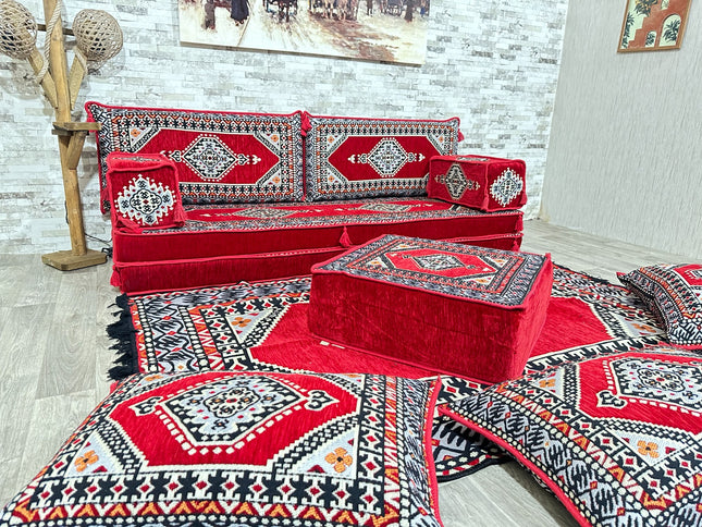 Arabische Majlis, Orientalisches Sofa Set, Majlis-Sitzmöbel, Bodenkissen, Türkisches Boden Sitzset