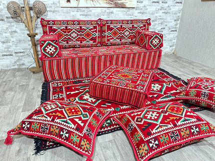 Orientalisches Sofa Set, Türkisches Boden Sitzset, Majlis-Sitzmöbel, Arabische Majlis Sofa, Bodenkis