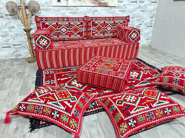 Orientalisches Sofa Set, Türkisches Boden Sitzset, Majlis-Sitzmöbel, Arabische Majlis Sofa, Bodenkis