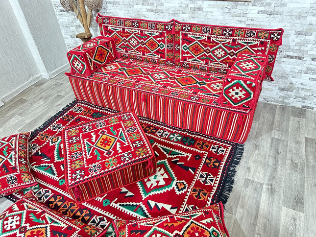 Orientalisches Sofa Set, Türkisches Boden Sitzset, Majlis-Sitzmöbel, Arabische Majlis Sofa, Bodenkis
