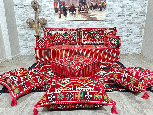 Orientalisches Sofa Set, Türkisches Boden Sitzset, Majlis-Sitzmöbel, Arabische Majlis Sofa, Bodenkis