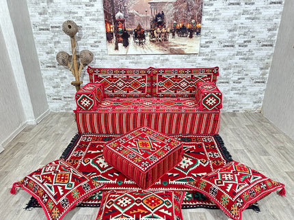Orientalisches Sofa Set, Türkisches Boden Sitzset, Majlis-Sitzmöbel, Arabische Majlis Sofa, Bodenkis