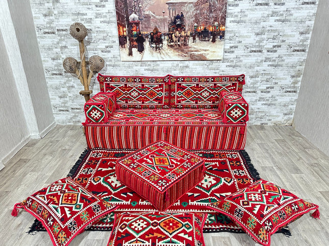 Orientalisches Sofa Set, Türkisches Boden Sitzset, Majlis-Sitzmöbel, Arabische Majlis Sofa, Bodenkis