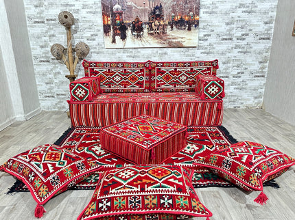 Orientalisches Sofa Set, Türkisches Boden Sitzset, Majlis-Sitzmöbel, Arabische Majlis Sofa, Bodenkis