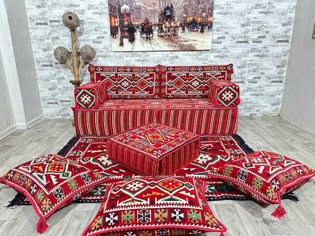 Orientalisches Sofa Set, Türkisches Boden Sitzset, Majlis-Sitzmöbel, Arabische Majlis Sofa, Bodenkis