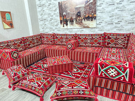 Türkisches Boden Sitzkissen, Arabische Majlis, U förmiges Orientalisches Sofa Set, Majlis-Sitzmöbel,