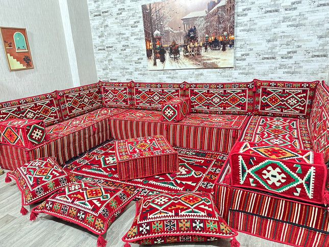 Türkisches Boden Sitzkissen, Arabische Majlis, U förmiges Orientalisches Sofa Set, Majlis-Sitzmöbel,