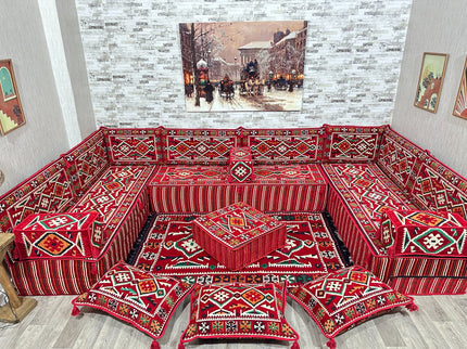 Türkisches Boden Sitzkissen, Arabische Majlis, U förmiges Orientalisches Sofa Set, Majlis-Sitzmöbel,