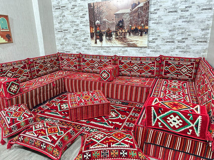 Türkisches Boden Sitzkissen, Arabische Majlis, U förmiges Orientalisches Sofa Set, Majlis-Sitzmöbel,