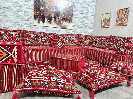 Türkisches Boden Sitzkissen, Arabische Majlis, U förmiges Orientalisches Sofa Set, Majlis-Sitzmöbel,