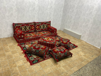 Orientalisches Sofa Set, Majlis-Sitzmöbel, Bodenkissen, Arabische Majlis, Türkisches Boden Sitzset
