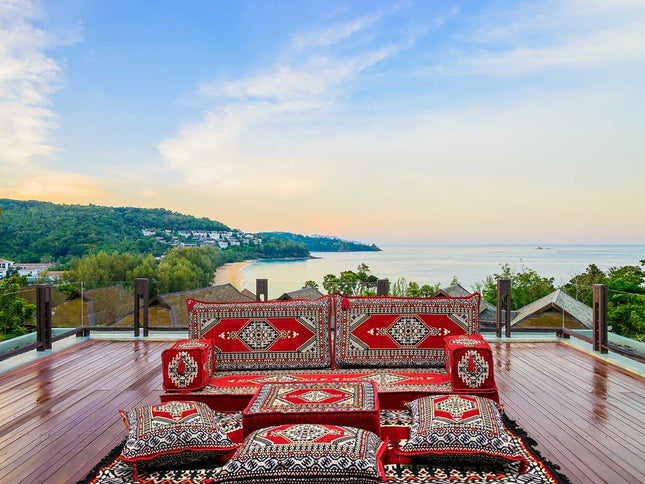 Orientalisches Sofa Set, Majlis-Sitzmöbel, Bodenkissen, Arabische Majlis, Türkisches Boden Sitzset