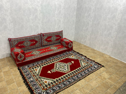 Orientalisches Sofa Set, Majlis-Sitzmöbel, Bodenkissen, Arabische Majlis, Türkisches Boden Sitzset