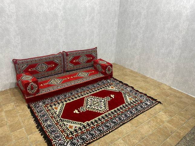 Orientalisches Sofa Set, Majlis-Sitzmöbel, Bodenkissen, Arabische Majlis, Türkisches Boden Sitzset