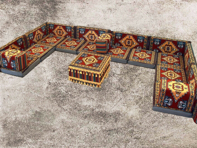 Orientalische Sitzkissen, Sitzecke, Sark Kösesi, 22-tlg. Orientalisches Sofa