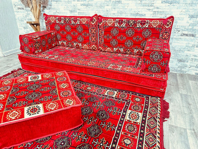 Orientalisches Sofa Set, Majlis-Sitzmöbel, Bodenkissen, Arabische Majlis, Türkisches Boden Sitzset
