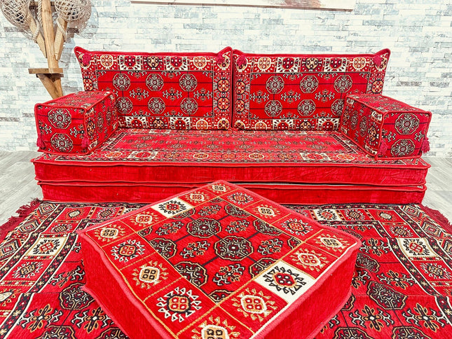 Orientalisches Sofa Set, Majlis-Sitzmöbel, Bodenkissen, Arabische Majlis, Türkisches Boden Sitzset