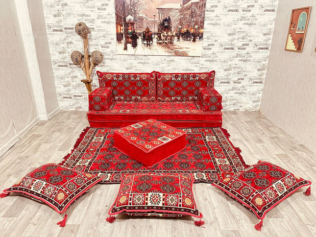 Orientalisches Sofa Set, Majlis-Sitzmöbel, Bodenkissen, Arabische Majlis, Türkisches Boden Sitzset