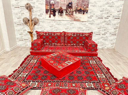 Orientalisches Sofa Set, Majlis-Sitzmöbel, Bodenkissen, Arabische Majlis, Türkisches Boden Sitzset