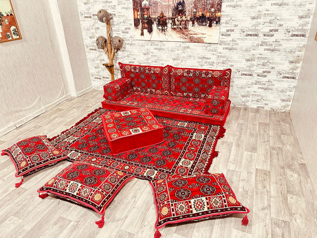 Orientalisches Sofa Set, Majlis-Sitzmöbel, Bodenkissen, Arabische Majlis, Türkisches Boden Sitzset