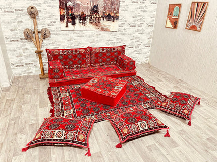 Orientalisches Sofa Set, Majlis-Sitzmöbel, Bodenkissen, Arabische Majlis, Türkisches Boden Sitzset