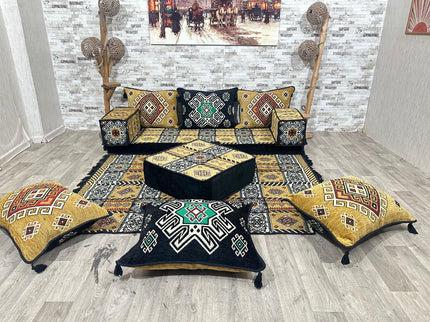 Orientalisches Sofa Set, Majlis-Sitzmöbel, Bodenkissen, Arabische Majlis, Türkisches Boden Sitzset