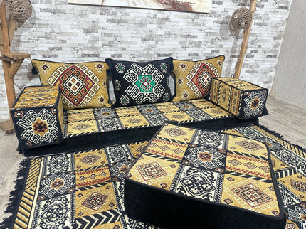 Orientalisches Sofa Set, Majlis-Sitzmöbel, Bodenkissen, Arabische Majlis, Türkisches Boden Sitzset