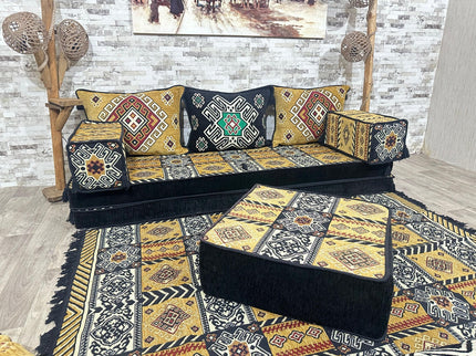Orientalisches Sofa Set, Majlis-Sitzmöbel, Bodenkissen, Arabische Majlis, Türkisches Boden Sitzset