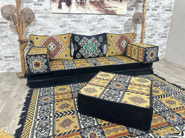 Orientalisches Sofa Set, Majlis-Sitzmöbel, Bodenkissen, Arabische Majlis, Türkisches Boden Sitzset