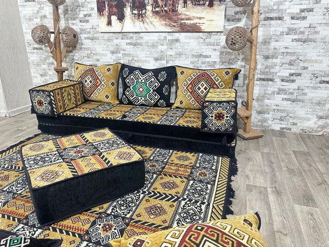 Orientalisches Sofa Set, Majlis-Sitzmöbel, Bodenkissen, Arabische Majlis, Türkisches Boden Sitzset