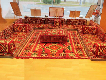 Sark Kösesi, 29-tlg. Orientalische Sitzecke, Orientalische Ecke, Bodenkissen, Orient-Deko