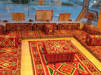 Sark Kösesi, 29-tlg. Orientalische Sitzecke, Orientalische Ecke, Bodenkissen, Orient-Deko