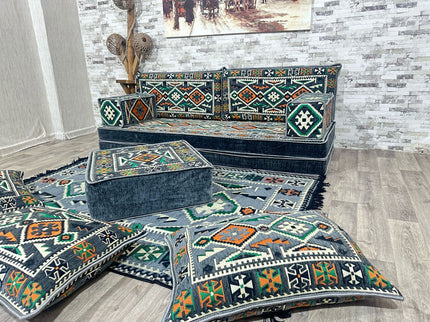 Orientalisches Sofa Set, Majlis-Sitzmöbel, Bodenkissen, Arabische Majlis, Türkisches Boden Sitzset