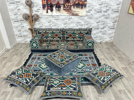 Orientalisches Sofa Set, Majlis-Sitzmöbel, Bodenkissen, Arabische Majlis, Türkisches Boden Sitzset