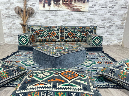 Orientalisches Sofa Set, Majlis-Sitzmöbel, Bodenkissen, Arabische Majlis, Türkisches Boden Sitzset