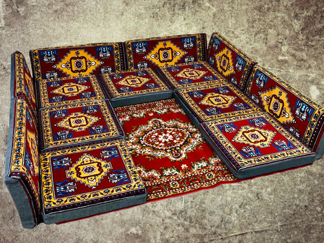 Orientalische Sitzecke - Sark Kösesi - Orientalisches Sofa + Teppich 14-tlg. 