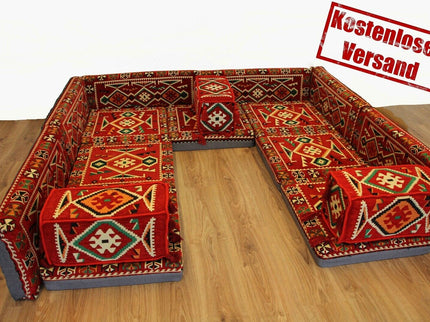 Orientalische Sitzecke, Sark Kösesi, 16-tlg. Orientalische Ecke mit Füllung