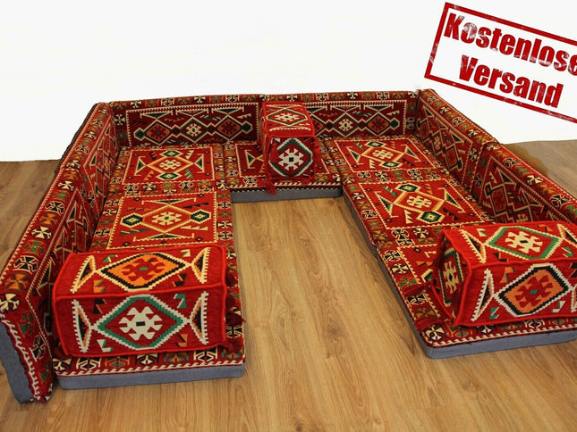 Orientalische Sitzecke, Sark Kösesi, 16-tlg. Orientalische Ecke mit Füllung