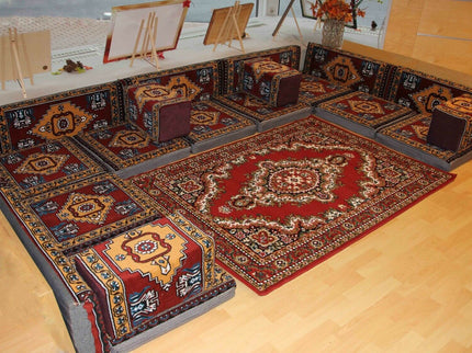 Orientalische Sitzecke, Sark Kösesi, 20-tlg. Orientalisches Sofa, Sitzkissen