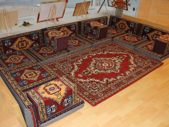 Orientalische Sitzecke, Sark Kösesi, 20-tlg. Orientalisches Sofa, Sitzkissen