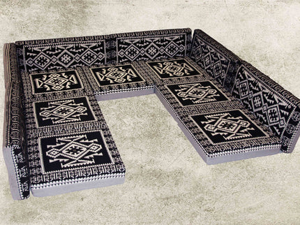 Schwarz Orientalische Sitzecke, Sark Kösesi, Orientalische Ecke, Orientalische Möbel, 13-tlg.